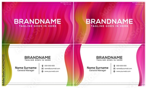 Modern creative and clean business card template, polygon background, flyer design, name card template. Corporate identity with abstract illustration. Vector company style for brandbook
