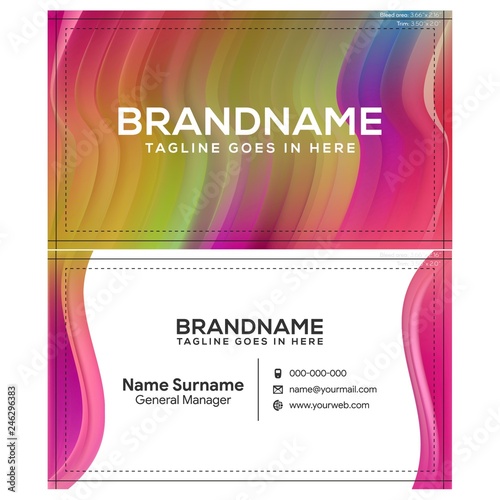 Modern creative and clean business card template, polygon background, flyer design, name card template. Corporate identity with abstract illustration. Vector company style for brandbook