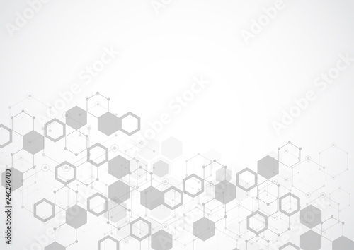 Molecular structure abstract tech background. Medical design. Vector illustration