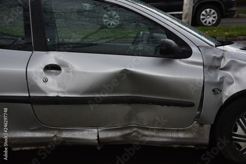 damaged car door