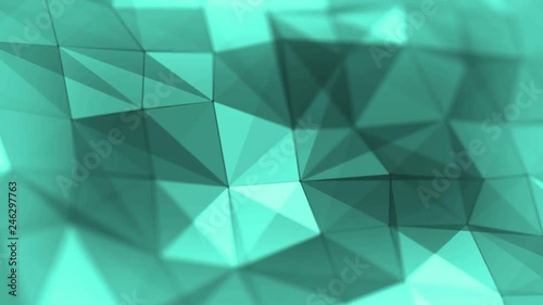 Abstract Triangle Geometrical MintColour Background. Smooth Polygons WavesPerfect seamless loop of slowmotion polygon waves. Background animation. 4K