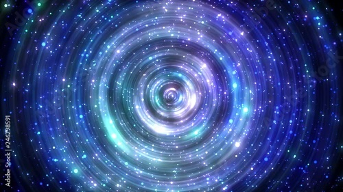 Star space neon tunnel illumination glow particles