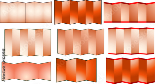 Copper folding screen set