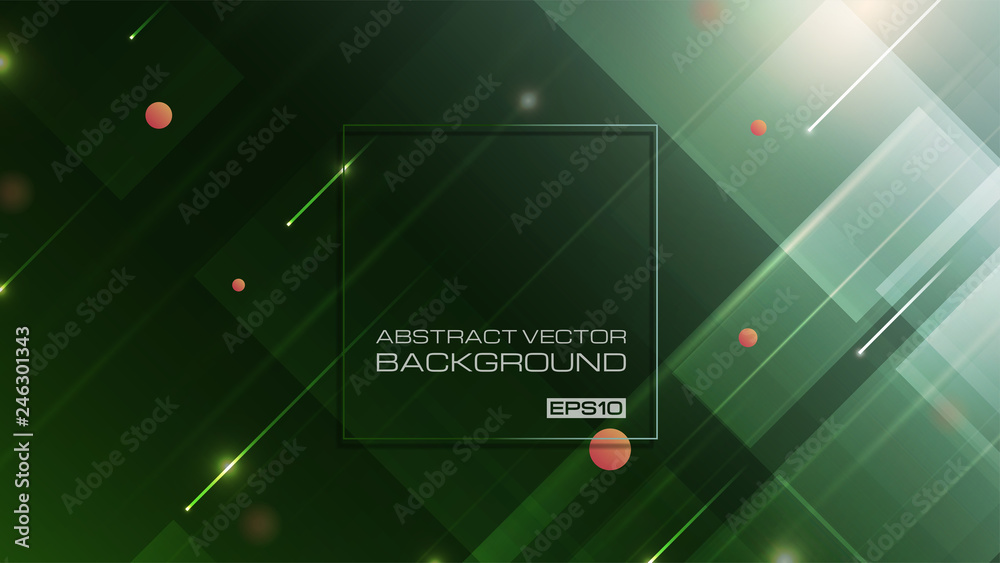 Abstract geometric shapes green background