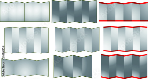 Silver folding screen set