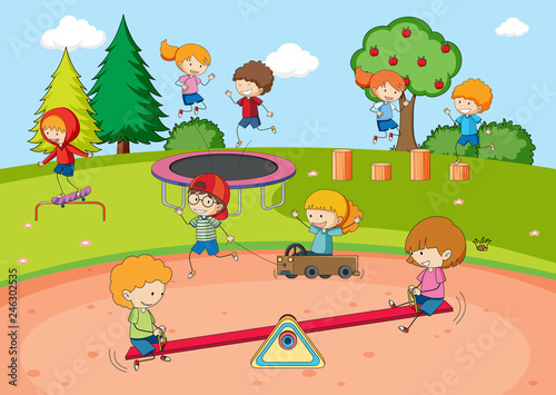 Children playing at playground