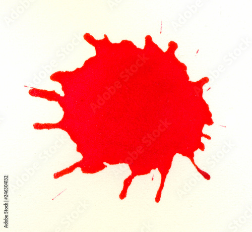blood red ink splatter on white background 4