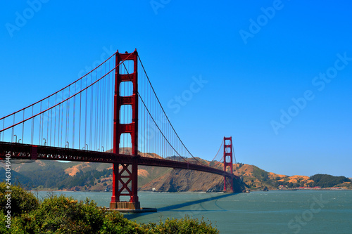 View of the Golden Gate Bridge in the morning . San Francisco, California, USA