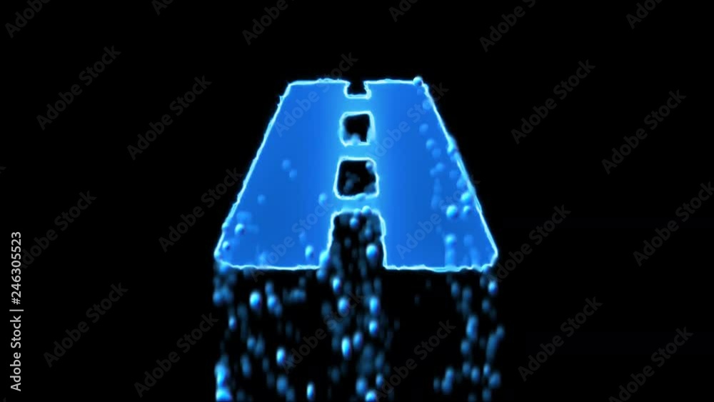 Liquid symbol road appears with water droplets. Then dissolves with drops of water. Alpha channel black Liquid symbol road appears with water droplets. Then dissolves with drops of water. Alpha channel black