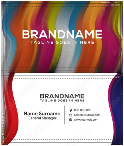 Modern creative and clean business card template, polygon background, flyer design, name card template. Corporate identity with abstract illustration. Vector company style for brandbook