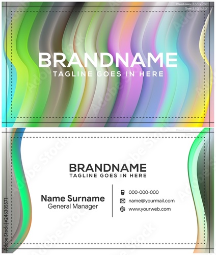 Modern creative and clean business card template, polygon background, flyer design, name card template. Corporate identity with abstract illustration. Vector company style for brandbook
