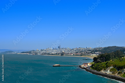 View of the bay and the city of San Francisco in the morning. California, USA