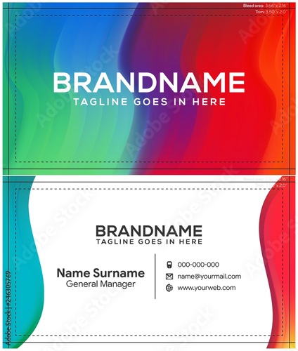 Modern creative and clean business card template, polygon background, flyer design, name card template. Corporate identity with abstract illustration. Vector company style for brandbook
