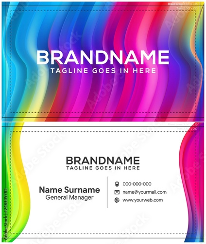 Modern creative and clean business card template, polygon background, flyer design, name card template. Corporate identity with abstract illustration. Vector company style for brandbook