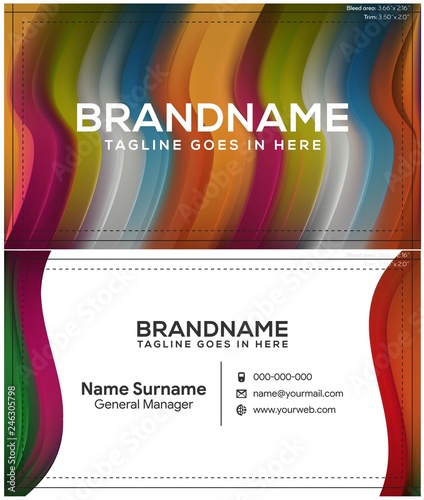 Modern creative and clean business card template, polygon background, flyer design, name card template. Corporate identity with abstract illustration. Vector company style for brandbook