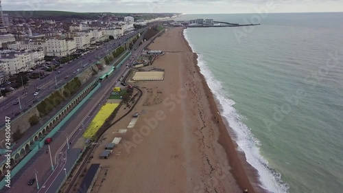 Brighton beach on a winter overcast day photo