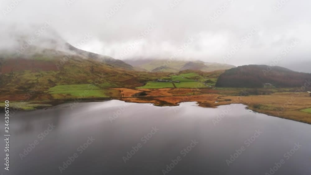 Snowdonia National Park in Wales from above aerial drone footage Snowdonia National Park in Wales from above aerial drone footage