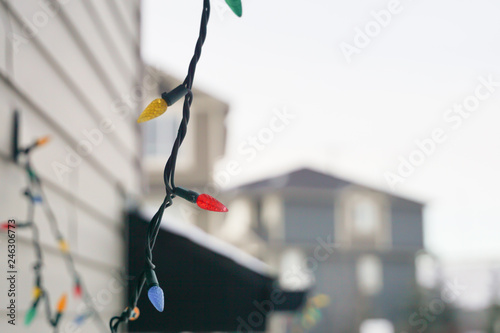 Christmas Lights left outdoors in winter after christmas © primestockphotograpy