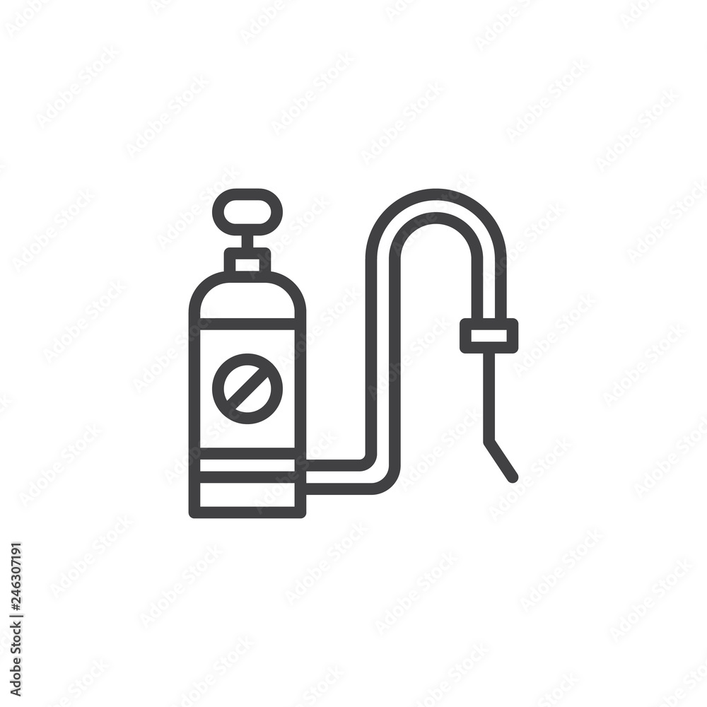 Pests repellent pump bottle line icon. linear style sign for mobile concept and web design. Bug sprayer outline vector icon. Symbol, logo illustration. Pixel perfect vector graphics Pests repellent pump bottle line icon. linear style sign for mobile concept and web design. Bug sprayer outline vector icon. Symbol, logo illustration. Pixel perfect vector graphics