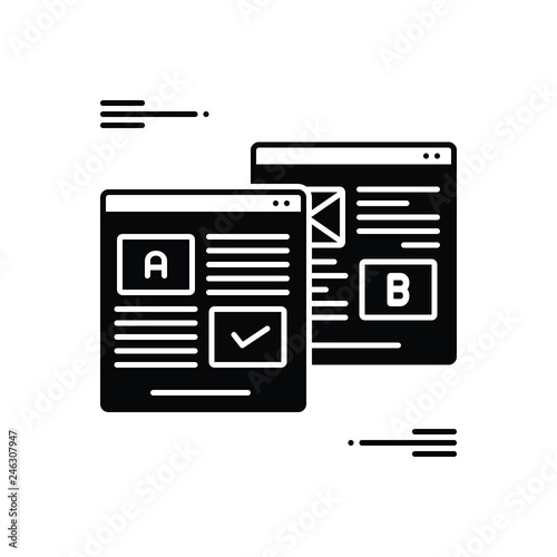 Black solid icon for ab testing 