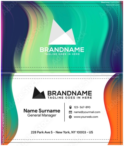 Modern creative and clean business card template, polygon background, flyer design, name card template. Corporate identity with abstract illustration. Vector company style for brandbook