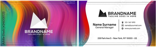 Modern creative and clean business card template, polygon background, flyer design, name card template. Corporate identity with abstract illustration. Vector company style for brandbook