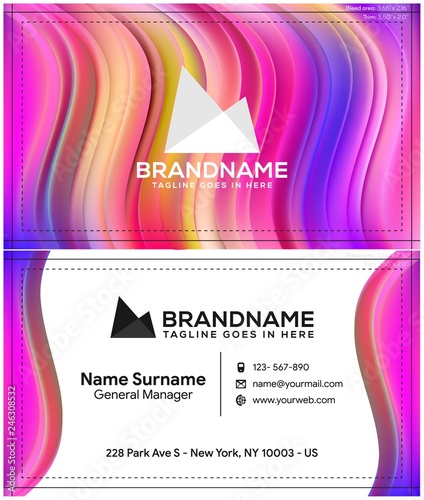 Modern creative and clean business card template, polygon background, flyer design, name card template. Corporate identity with abstract illustration. Vector company style for brandbook
