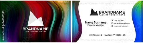 Modern creative and clean business card template, polygon background, flyer design, name card template. Corporate identity with abstract illustration. Vector company style for brandbook