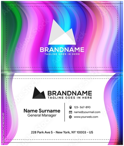 Modern creative and clean business card template, polygon background, flyer design, name card template. Corporate identity with abstract illustration. Vector company style for brandbook