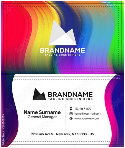 Modern creative and clean business card template, polygon background, flyer design, name card template. Corporate identity with abstract illustration. Vector company style for brandbook