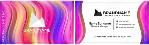 Modern creative and clean business card template, polygon background, flyer design, name card template. Corporate identity with abstract illustration. Vector company style for brandbook