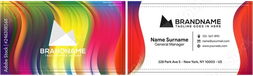 Modern creative and clean business card template, polygon background, flyer design, name card template. Corporate identity with abstract illustration. Vector company style for brandbook