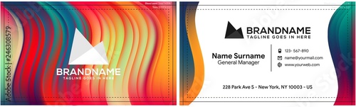Modern creative and clean business card template, polygon background, flyer design, name card template. Corporate identity with abstract illustration. Vector company style for brandbook