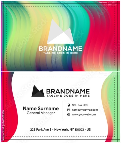 Modern creative and clean business card template, polygon background, flyer design, name card template. Corporate identity with abstract illustration. Vector company style for brandbook