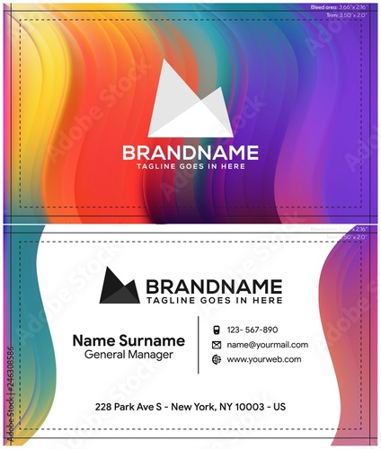 Modern creative and clean business card template, polygon background, flyer design, name card template. Corporate identity with abstract illustration. Vector company style for brandbook