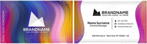Modern creative and clean business card template, polygon background, flyer design, name card template. Corporate identity with abstract illustration. Vector company style for brandbook
