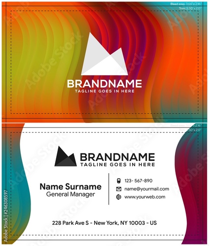 Modern creative and clean business card template, polygon background, flyer design, name card template. Corporate identity with abstract illustration. Vector company style for brandbook