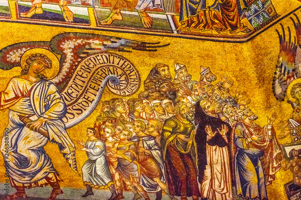 Angels Bible Mosaic Dome Baptistry Saint John Florence Italy