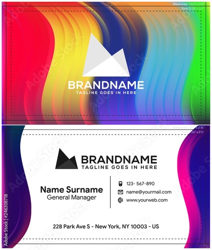 Modern creative and clean business card template, polygon background, flyer design, name card template. Corporate identity with abstract illustration. Vector company style for brandbook