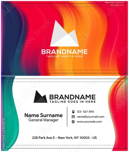 Modern creative and clean business card template, polygon background, flyer design, name card template. Corporate identity with abstract illustration. Vector company style for brandbook