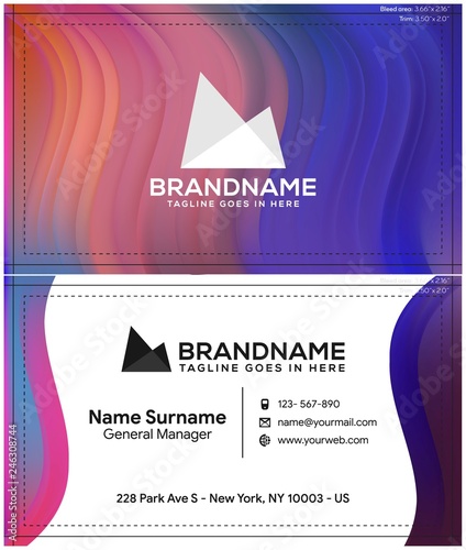 Modern creative and clean business card template, polygon background, flyer design, name card template. Corporate identity with abstract illustration. Vector company style for brandbook