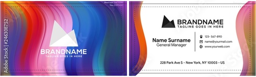 Modern creative and clean business card template, polygon background, flyer design, name card template. Corporate identity with abstract illustration. Vector company style for brandbook