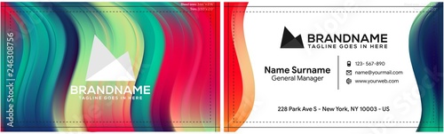 Modern creative and clean business card template, polygon background, flyer design, name card template. Corporate identity with abstract illustration. Vector company style for brandbook