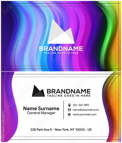 Modern creative and clean business card template, polygon background, flyer design, name card template. Corporate identity with abstract illustration. Vector company style for brandbook