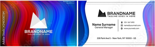Modern creative and clean business card template, polygon background, flyer design, name card template. Corporate identity with abstract illustration. Vector company style for brandbook