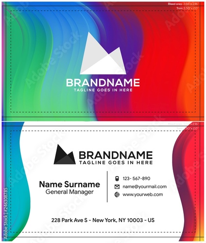 Modern creative and clean business card template, polygon background, flyer design, name card template. Corporate identity with abstract illustration. Vector company style for brandbook