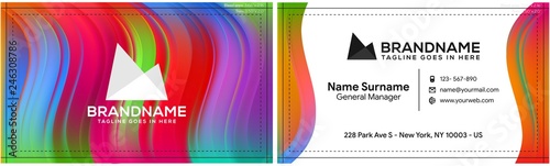 Modern creative and clean business card template, polygon background, flyer design, name card template. Corporate identity with abstract illustration. Vector company style for brandbook