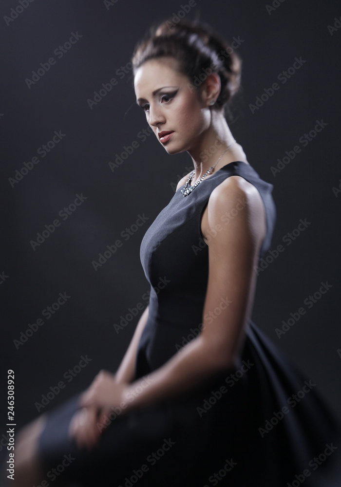 Retro woman portrait. Studio shot. Retro woman portrait. Studio shot.