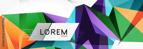 Mosaic triangular low poly style abstract geometric background. Polygonal vector. Abstract white bright technology design.