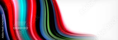 Abstract wave lines liquid fluid rainbow style color stripes background. Artistic illustration for presentation, app wallpaper, banner or poster